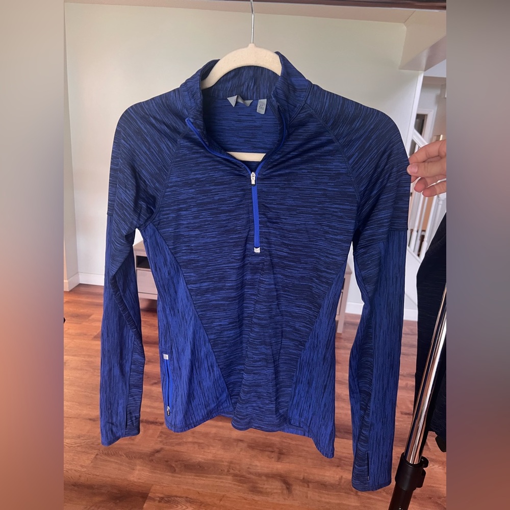 Athleta Women's Long Sleeve Blue Zip Top